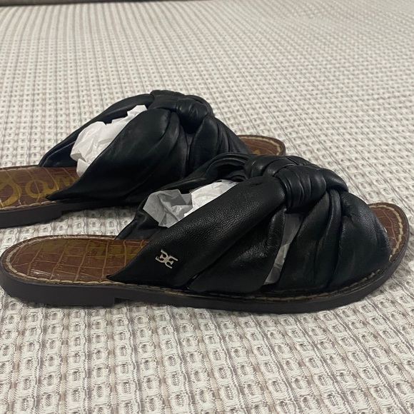 Sam Edelman "Garson" Black knotted leather Slide on Slipper Sandal SZ 6 - Picture 4 of 4